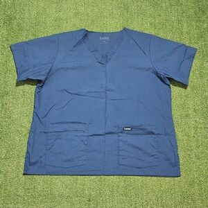 Landau Blue Scrub Top